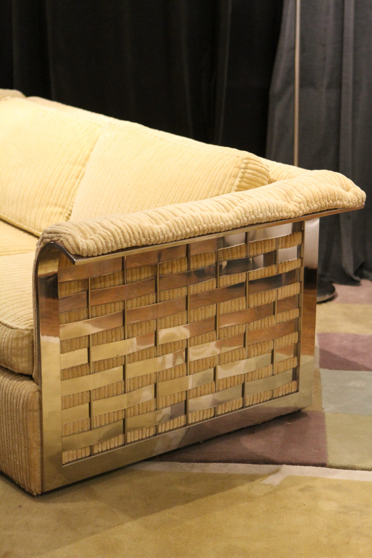 Yellow Corduroy Loveseat