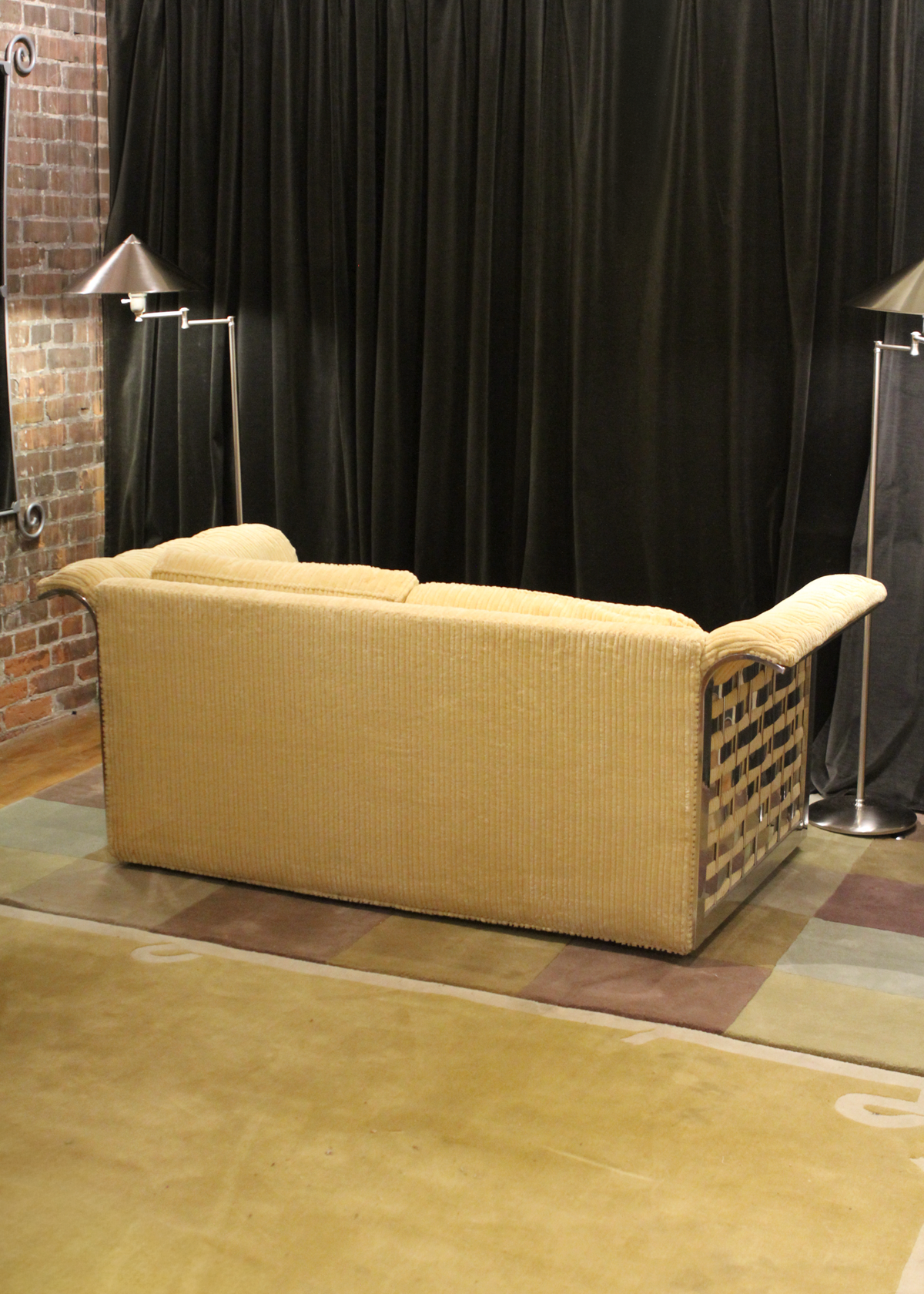 Yellow Corduroy Loveseat
