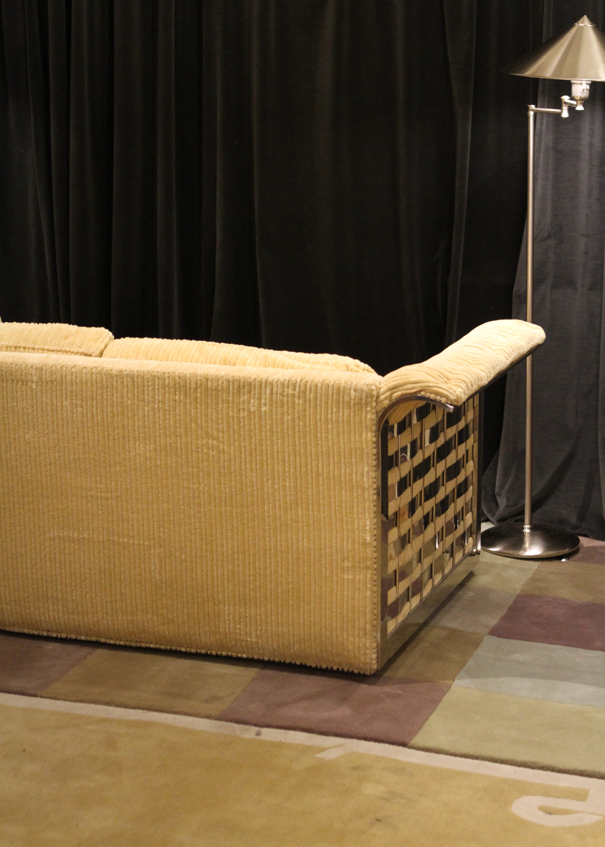 Yellow Corduroy Loveseat