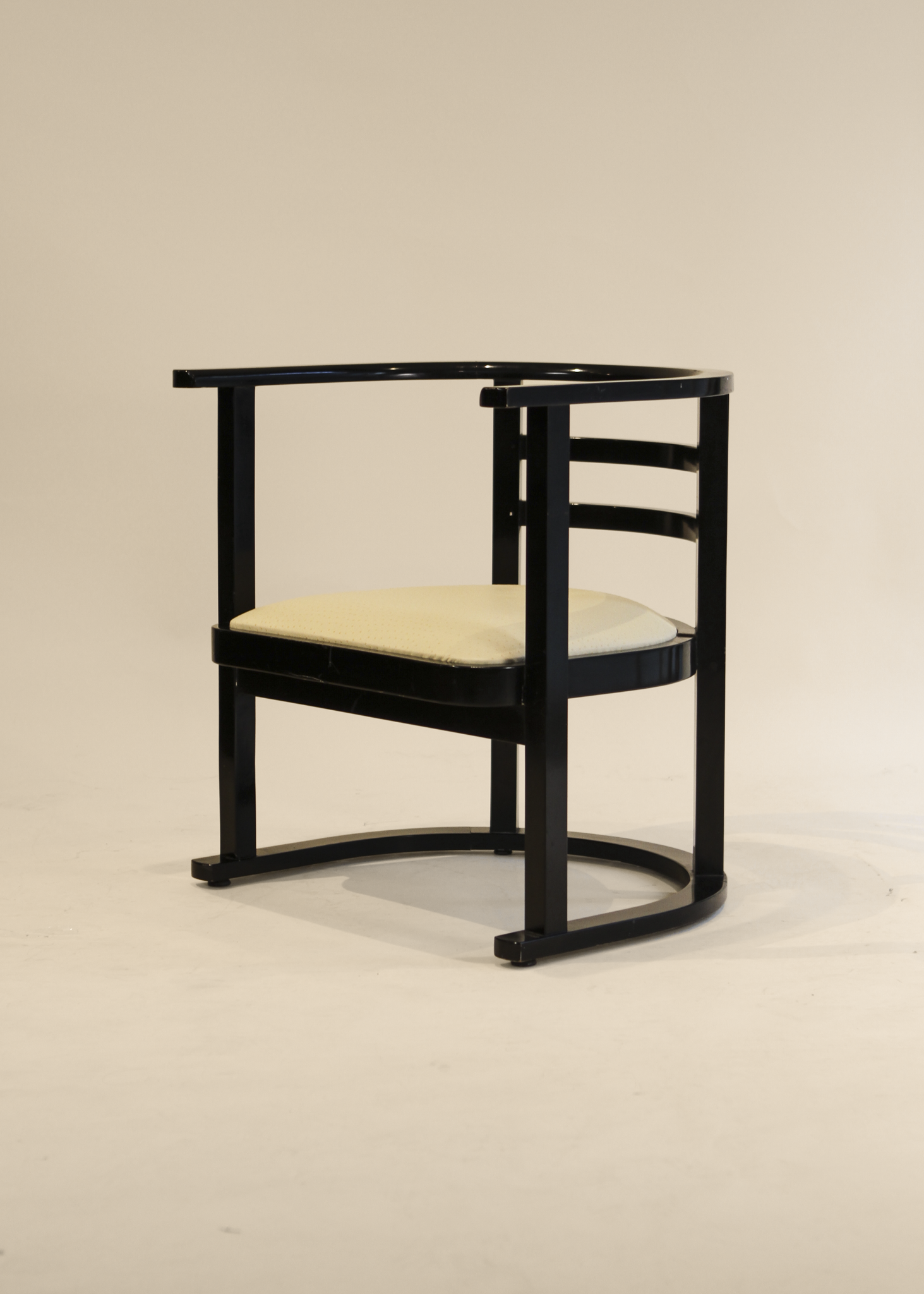(2) Black Lacquer Armchairs