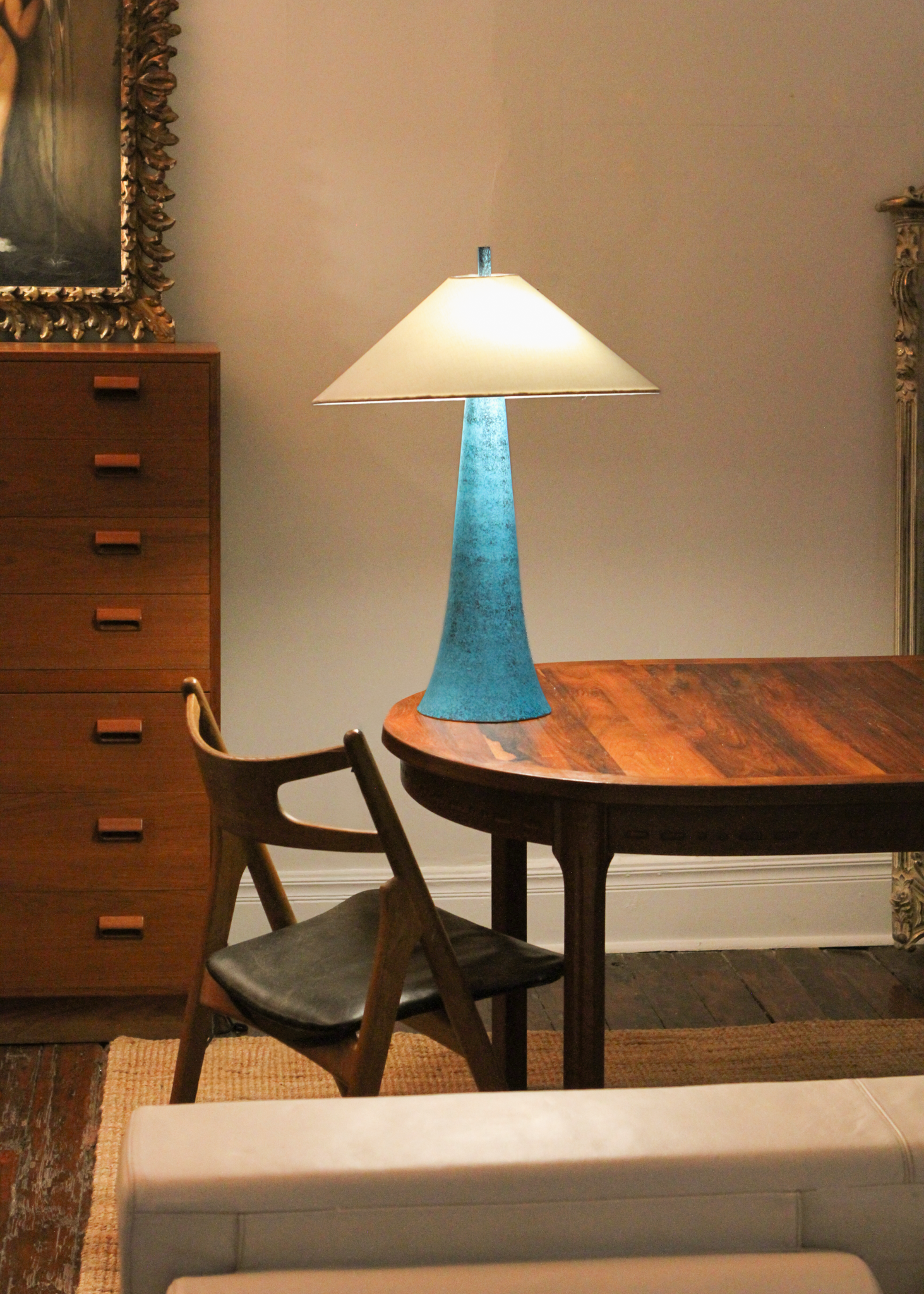 (2) Teal Table Lamp