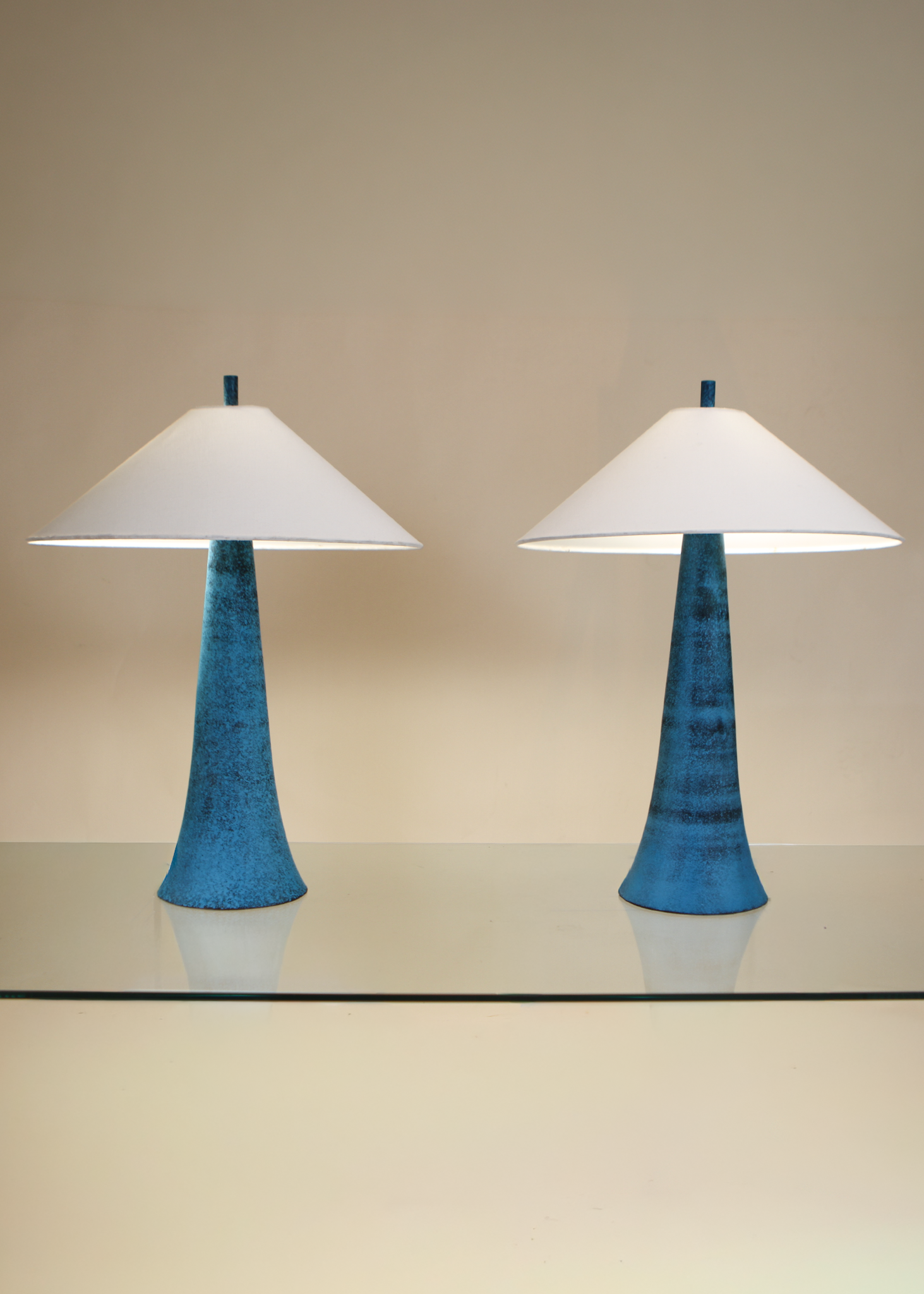 (2) Teal Table Lamp