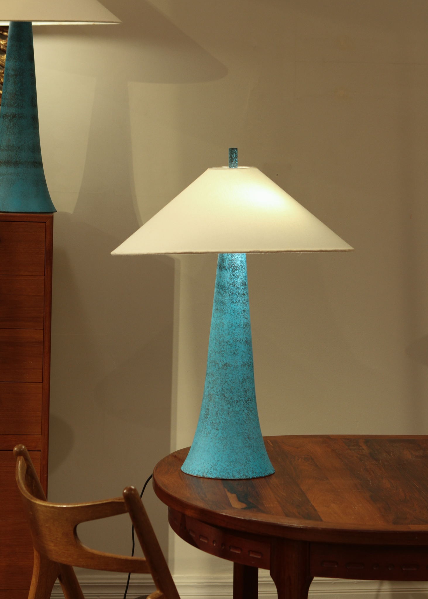 (2) Teal Table Lamp