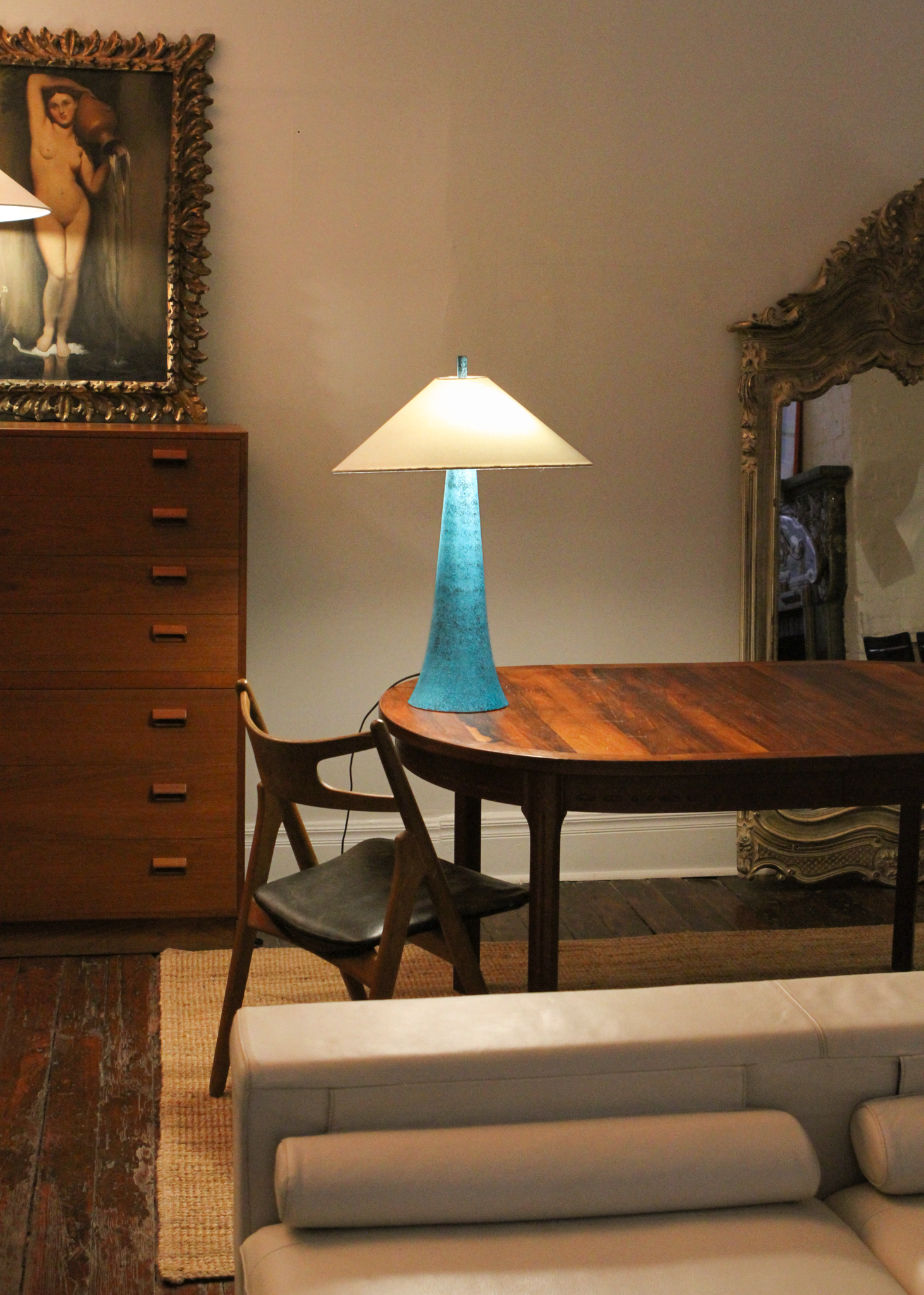 (2) Teal Table Lamp