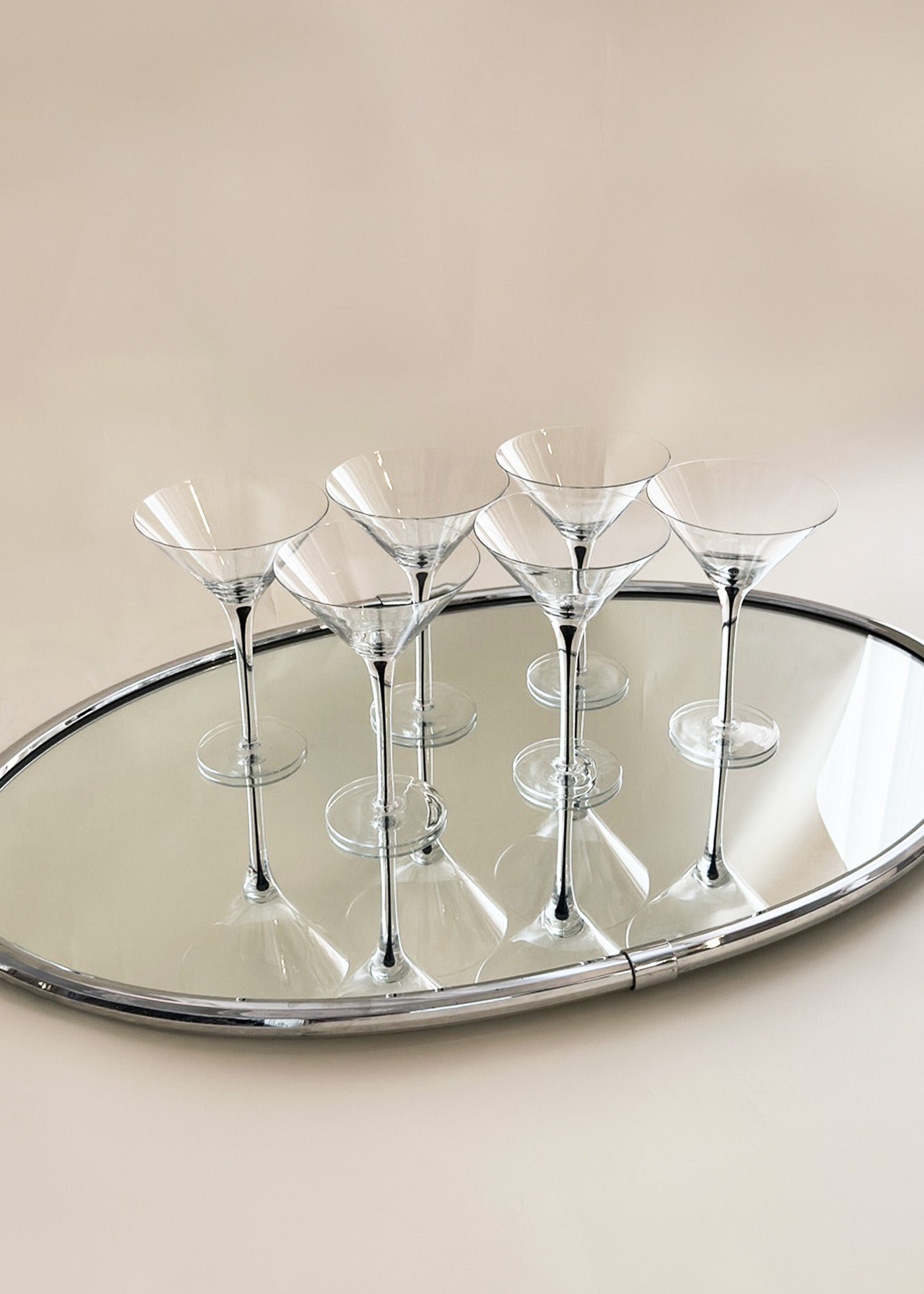 Blown Glass Martini Glasses (6)