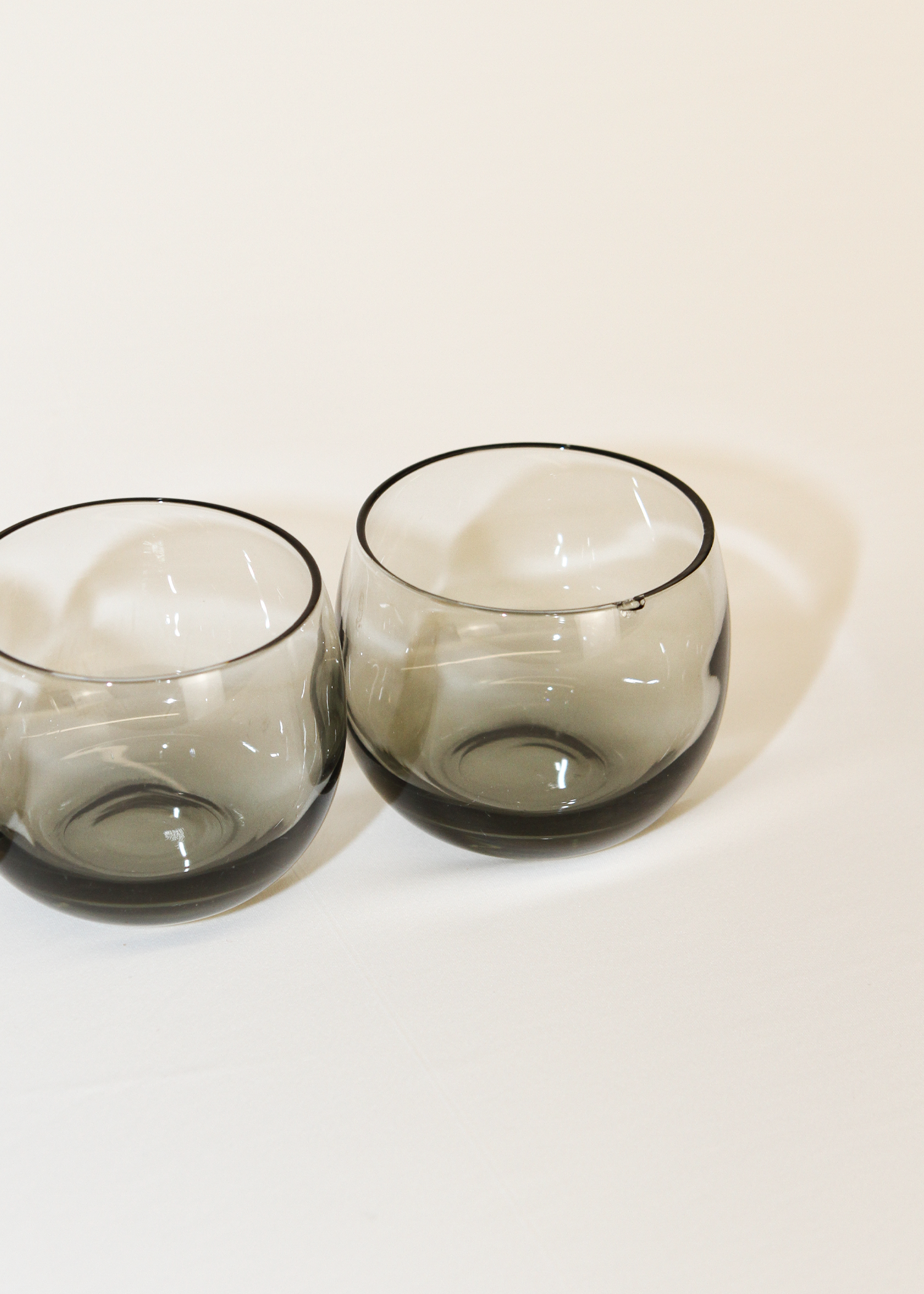 (4) Small Vintage Smoked Glass Cups
