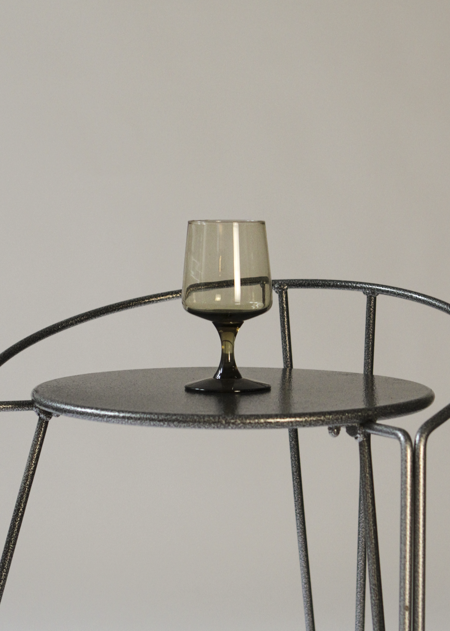 (4) Smoked Glass Stemmed Glasses
