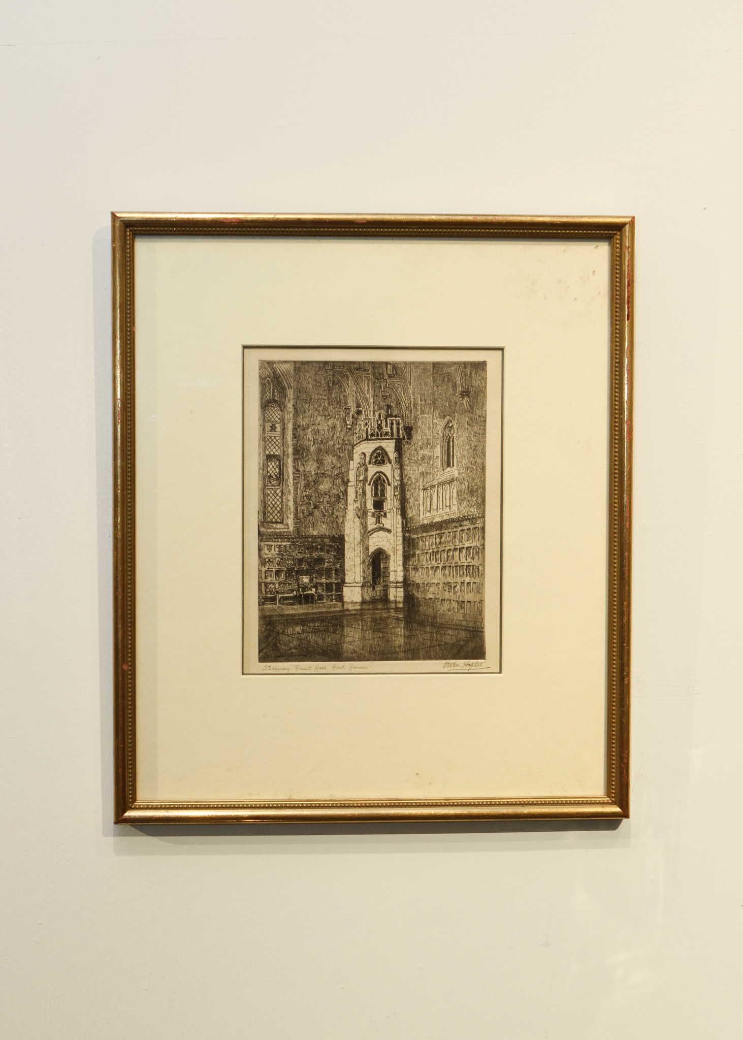 Etching of Stairway Great Hall Hart House