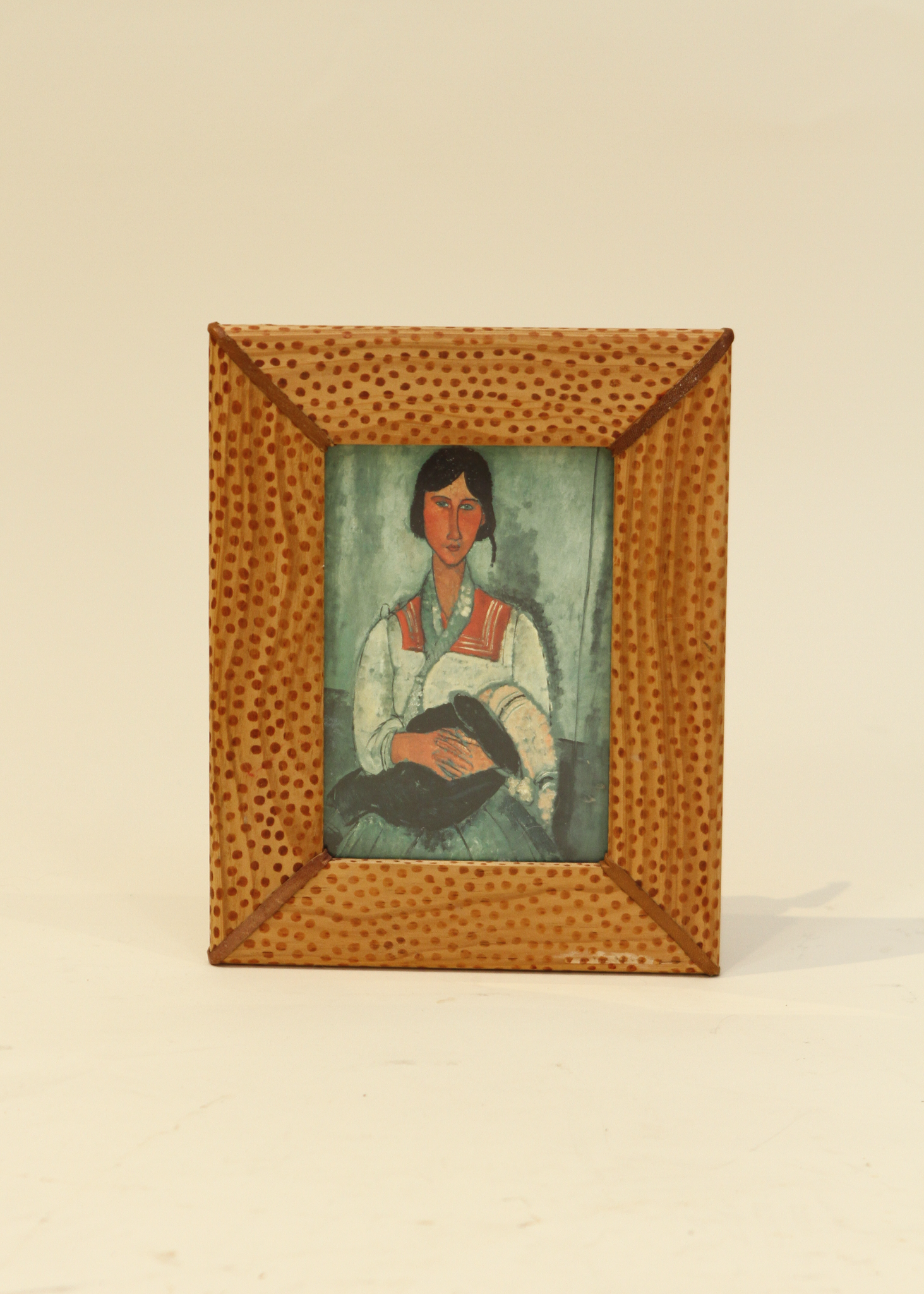 "Gypsy Woman with Baby" Print in Wooden Frame