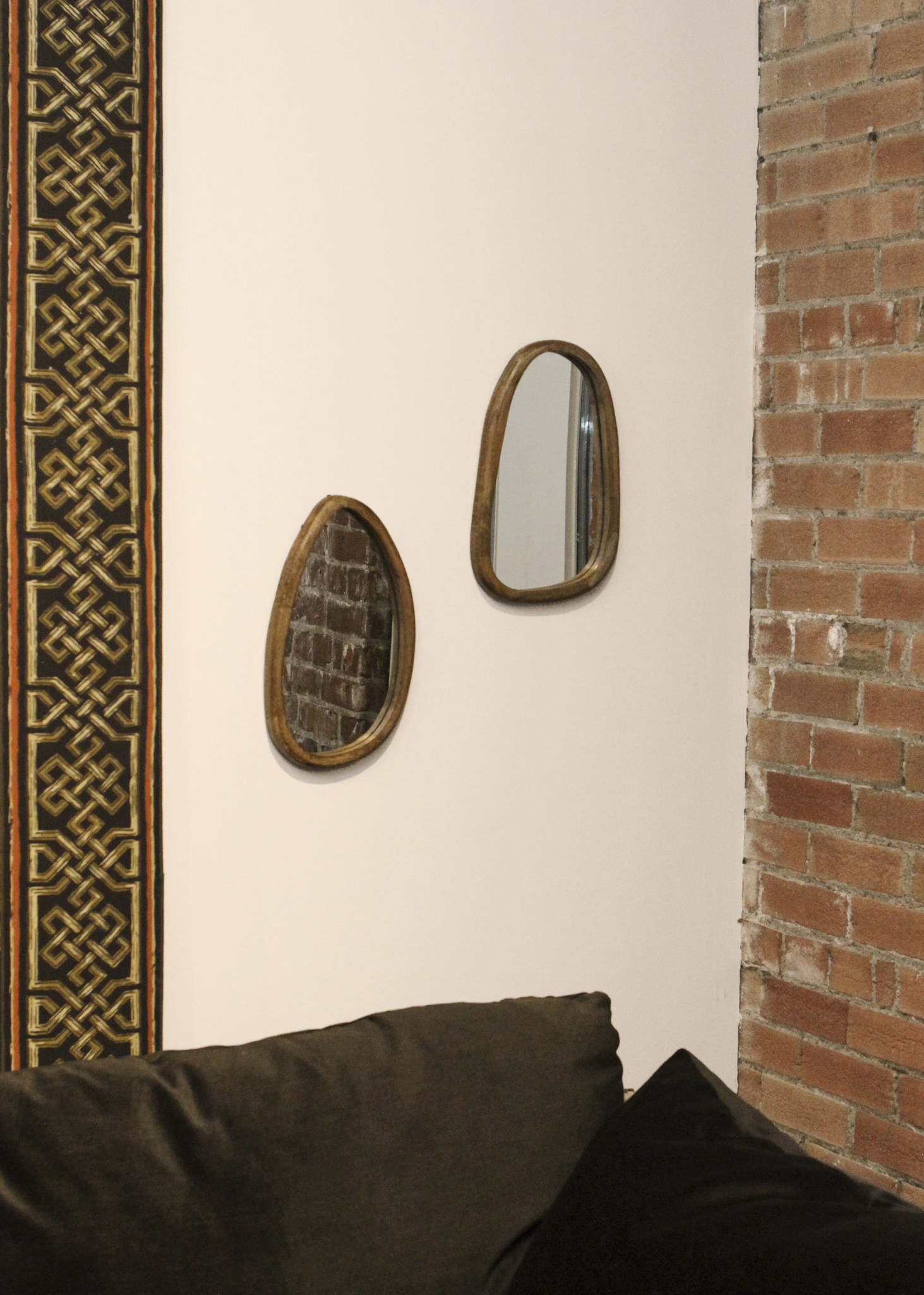 (2) Wood Framed Accent Mirrors