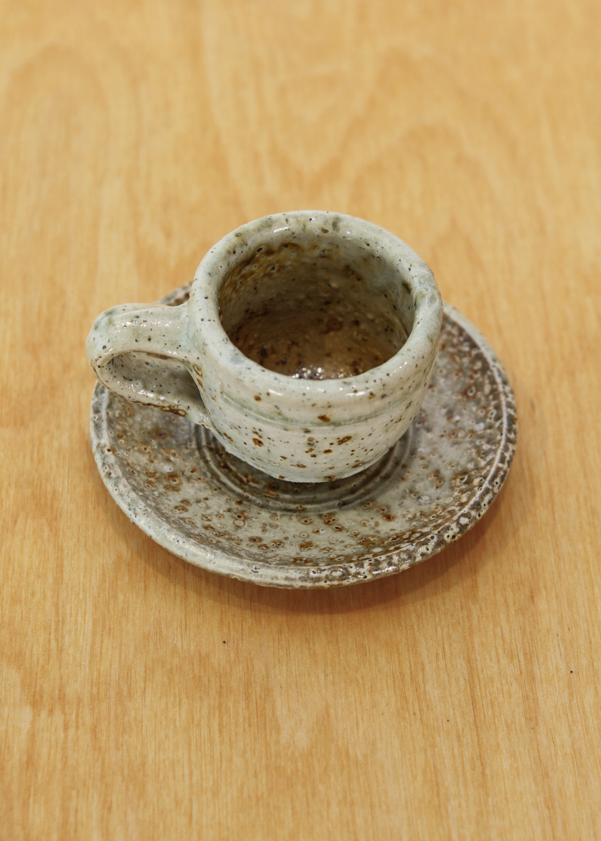 (4) Handmade Ceramic Cups and Saucers