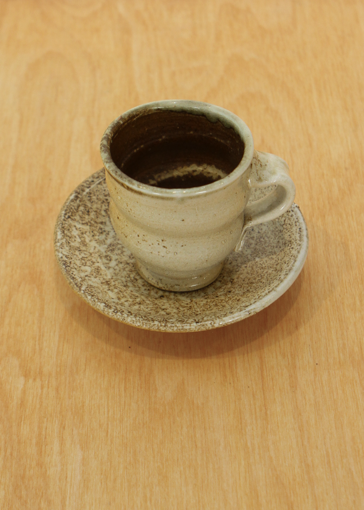 (4) Handmade Ceramic Cups and Saucers