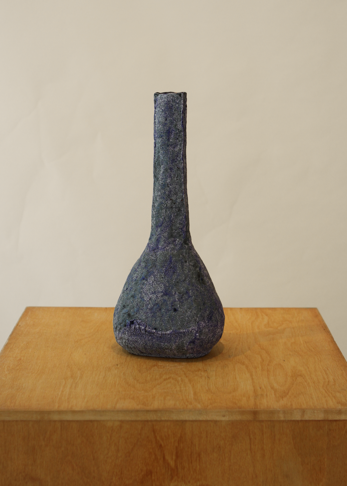 Earthenware Blue Vase, Round
