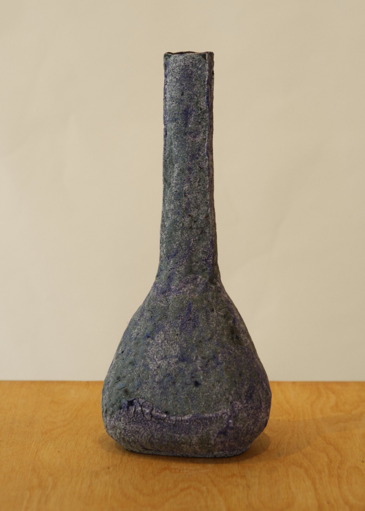 Earthenware Blue Vase, Round