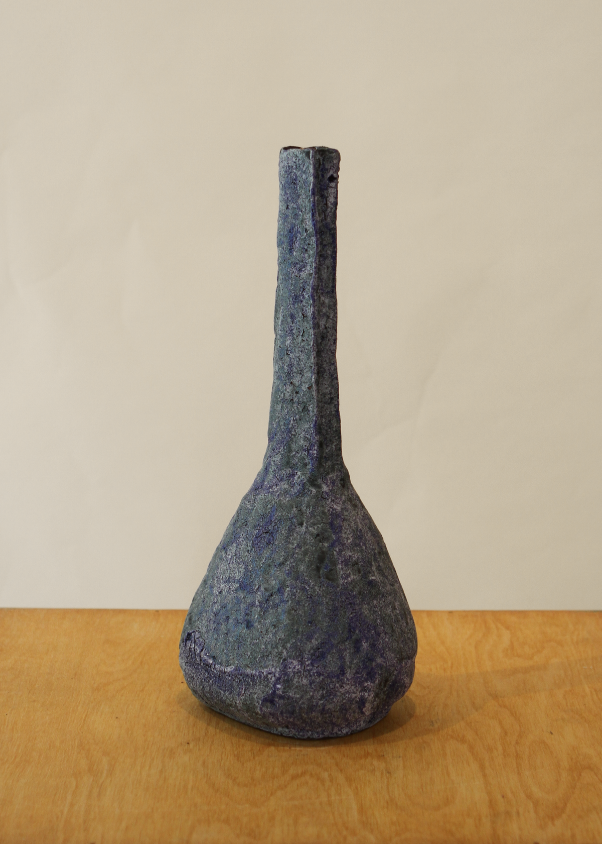Earthenware Blue Vase, Round