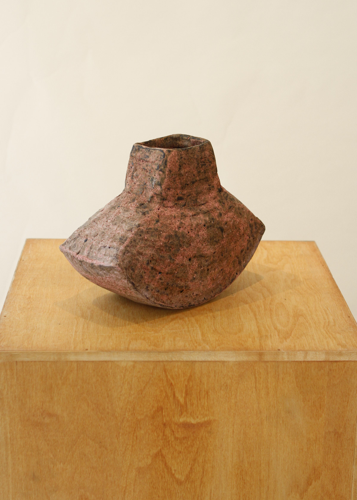 Earthenware Terracotta Vase, Short Curved