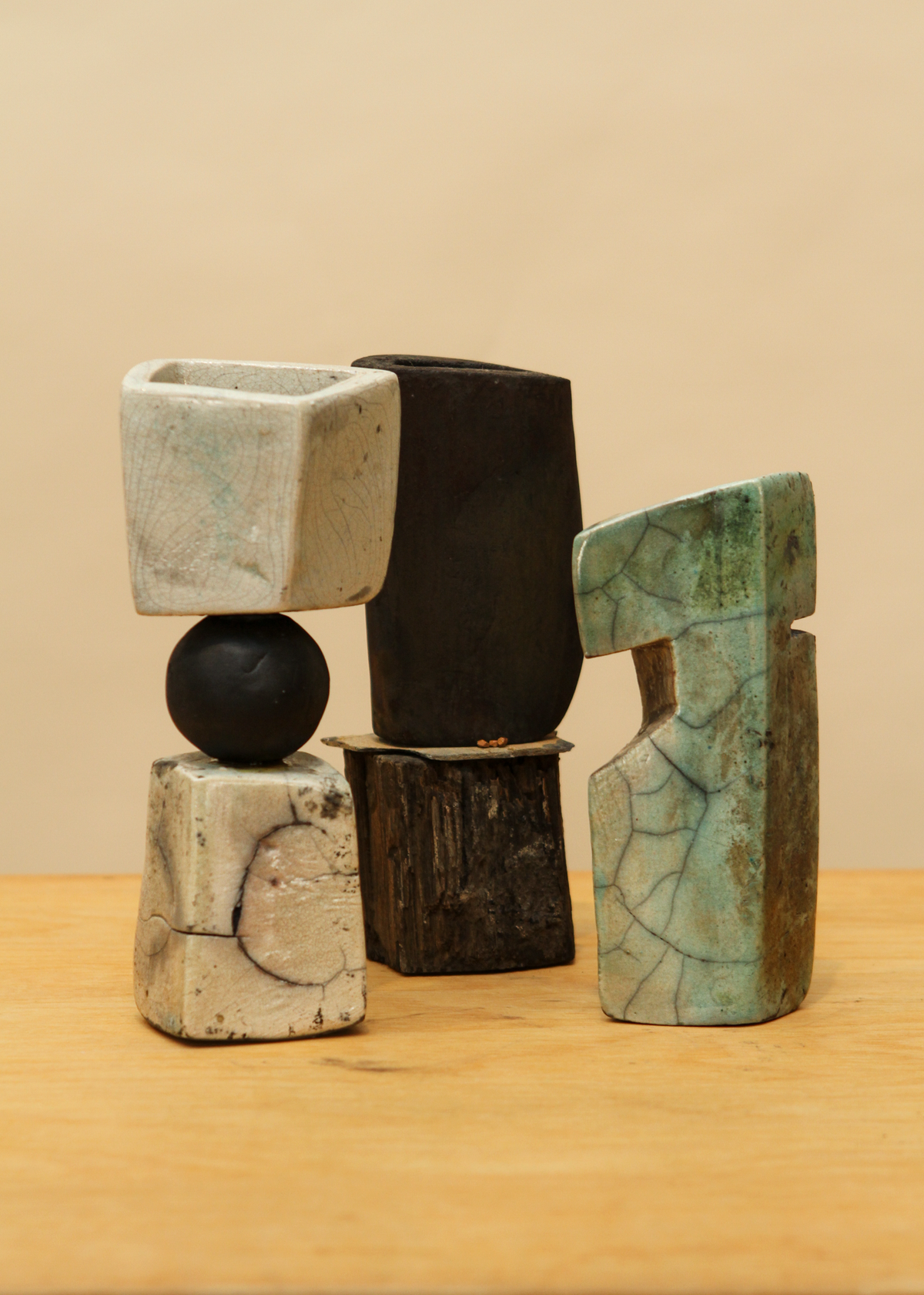 (3) Stoneware Mini Candle Holders