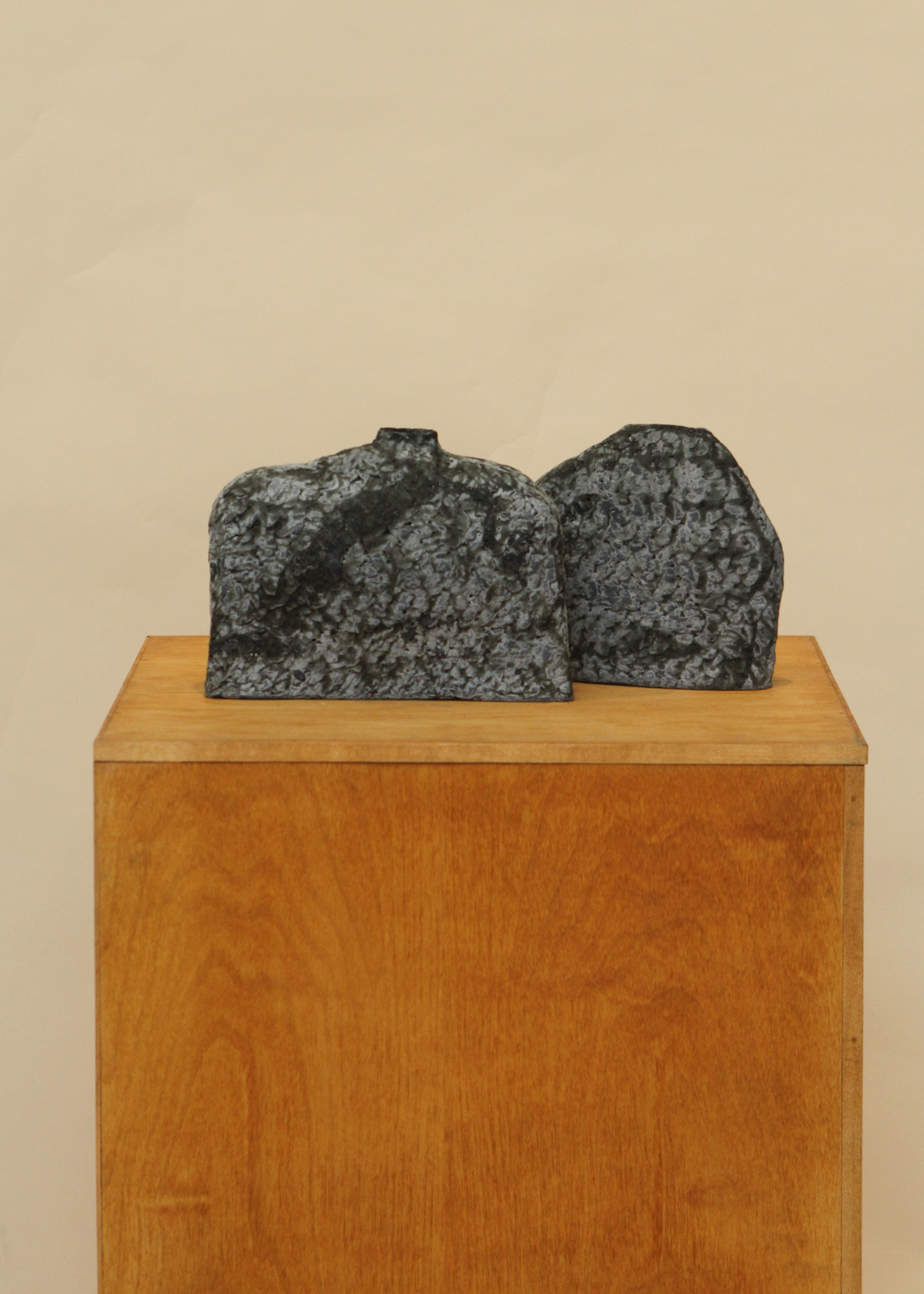 (2) Grey Earthenware Ceramic Vases