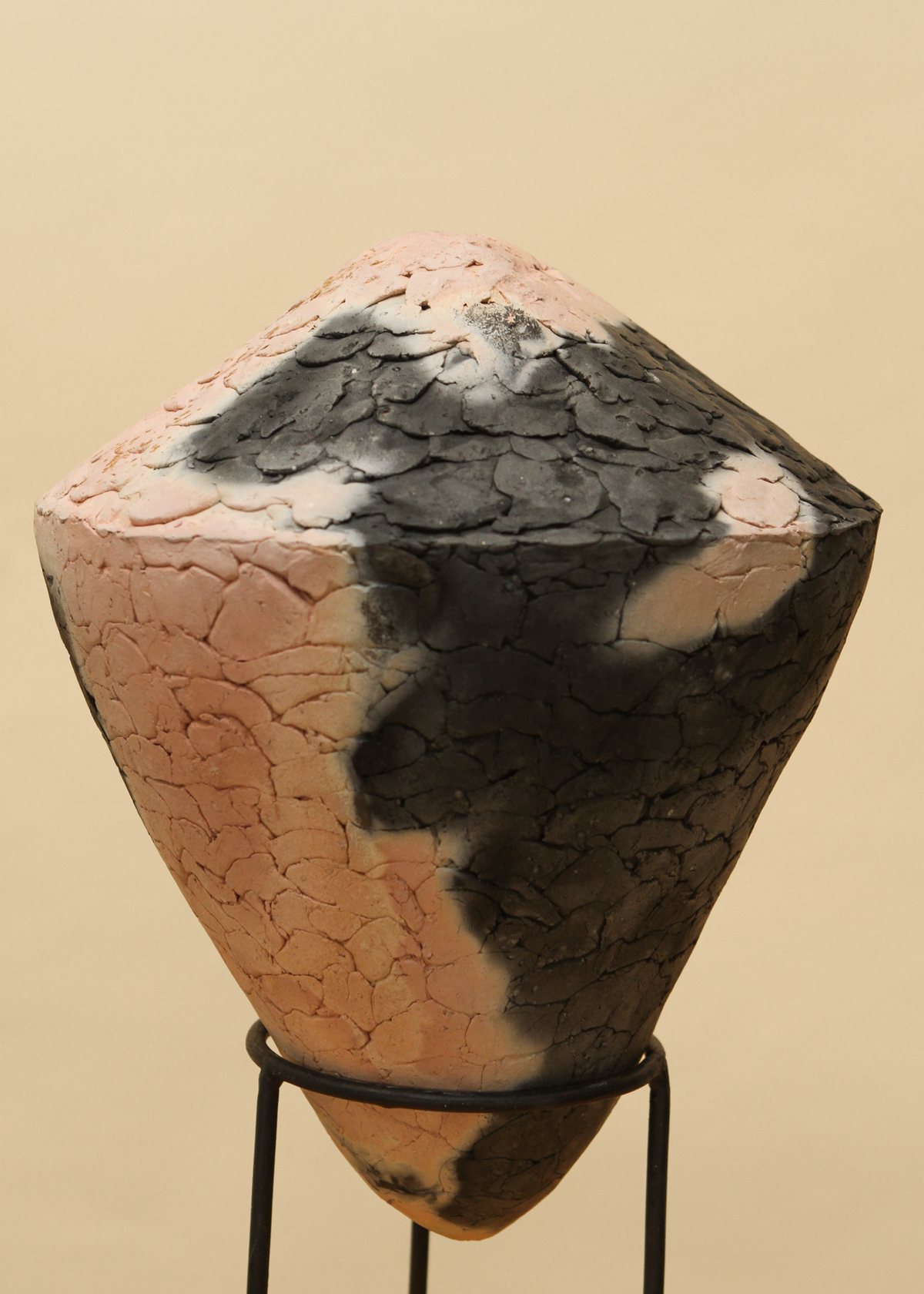 Raku-Fired Sculptural Ceramic Vessel