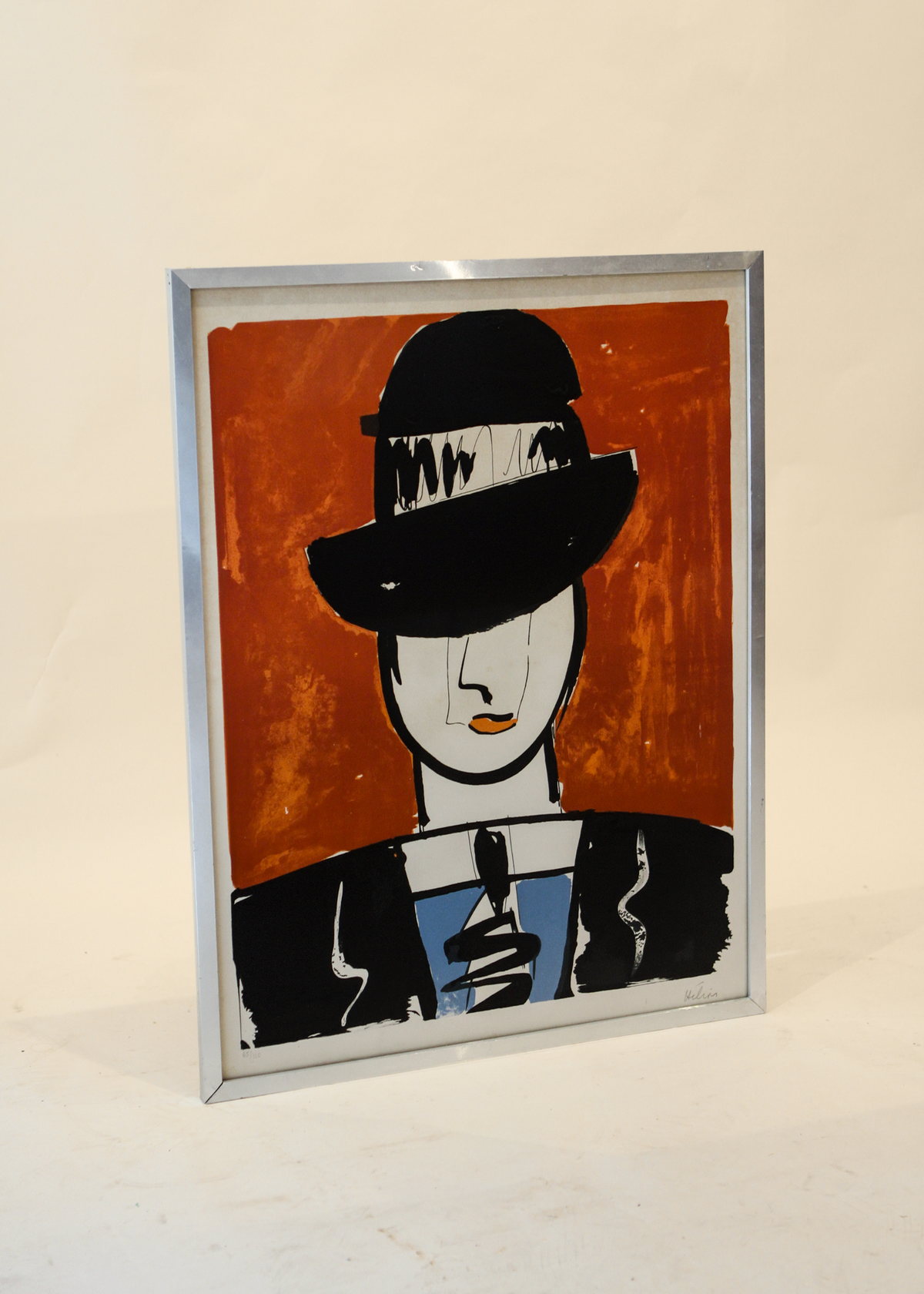 "L'homme au chapeau" Original Color Lithograph