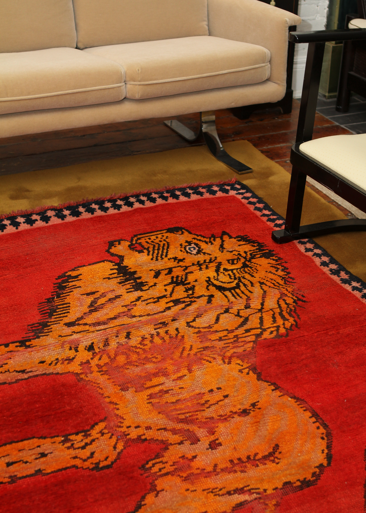 Antique Gabbeh Lion Rug