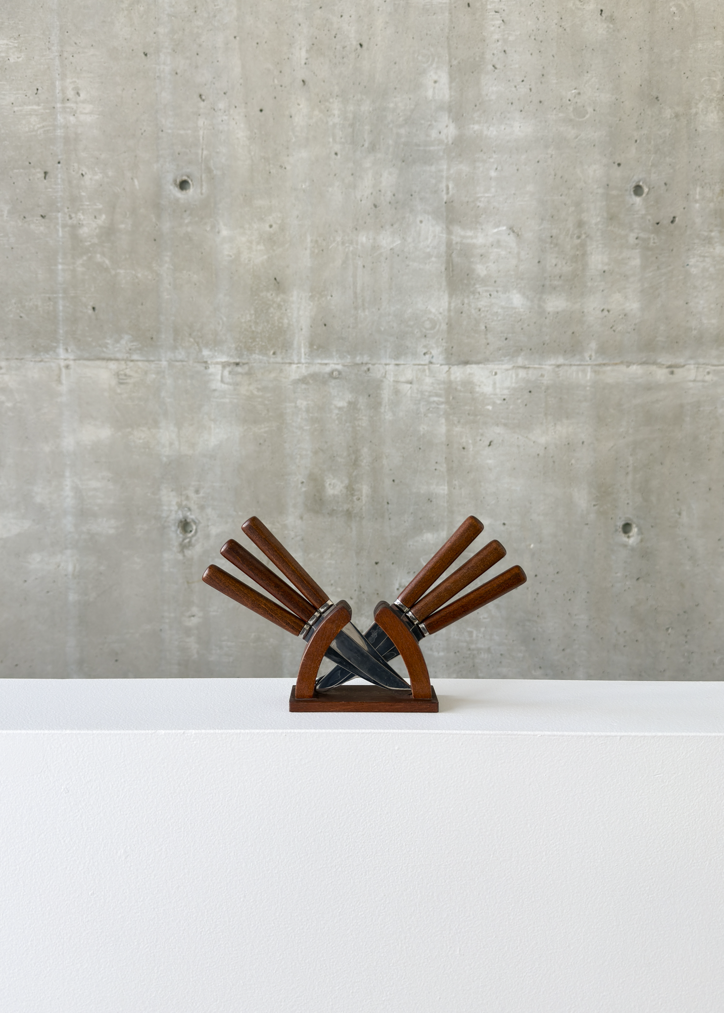 Teak Fruit Knives in Stand