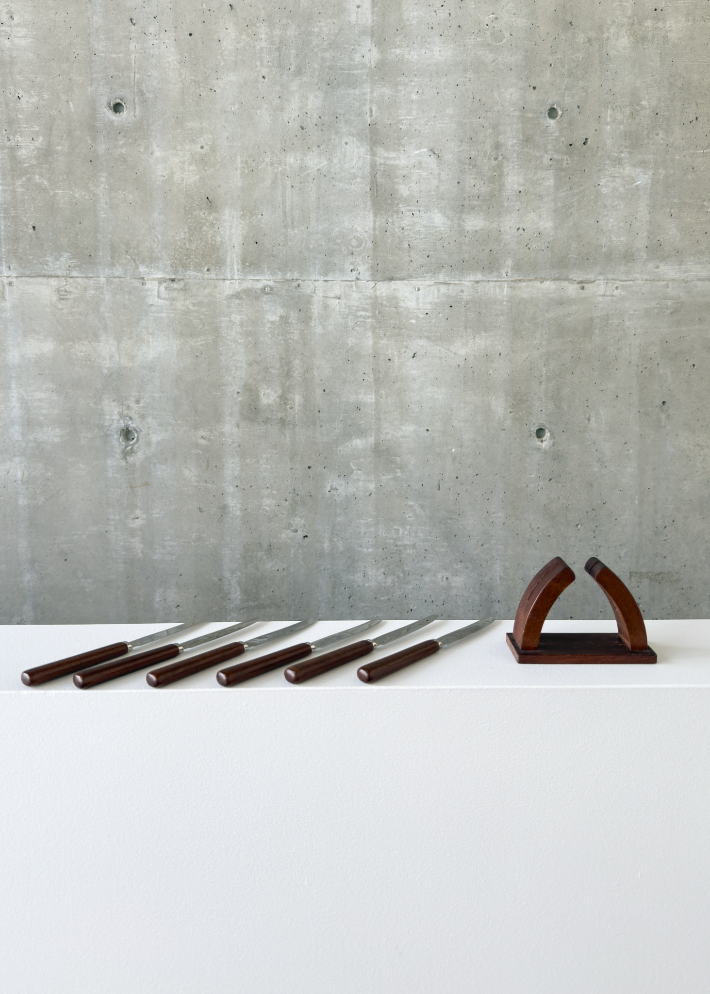 Teak Fruit Knives in Stand