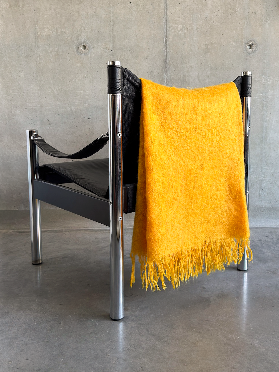 Yellow Hudson's Bay Company Mohair Blanket