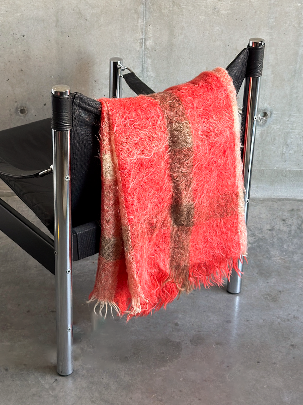 Red Plaid Hudson's Bay Company Mohair Blanket