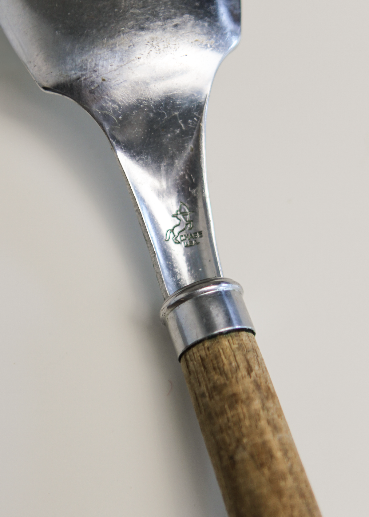 Walnut serving utensils by Chase. Shown on In Corso Studio, a vintage furniture platform in Toronto.