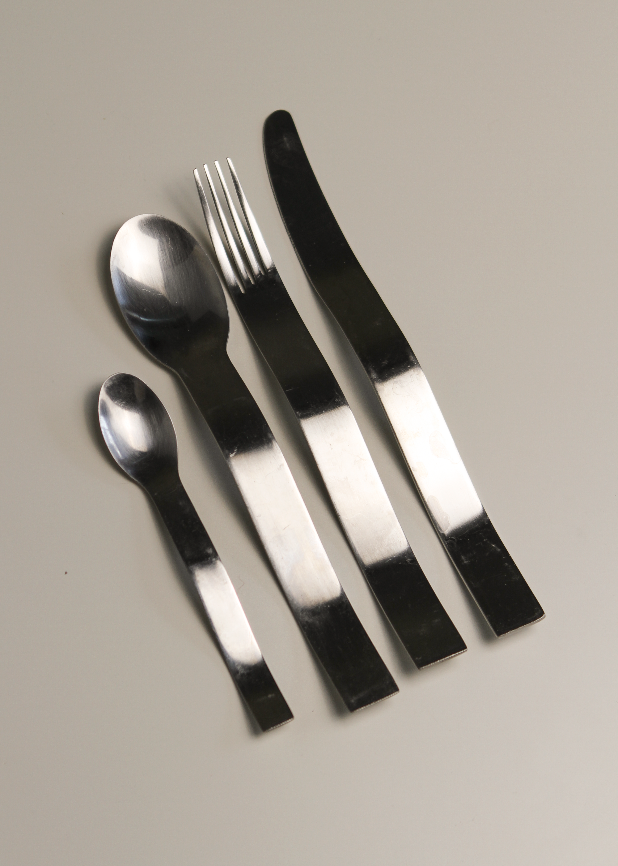 Squiggly flatware set made by Benzer. Shown on In Corso Studio, a vintage furniture platform in Toronto.