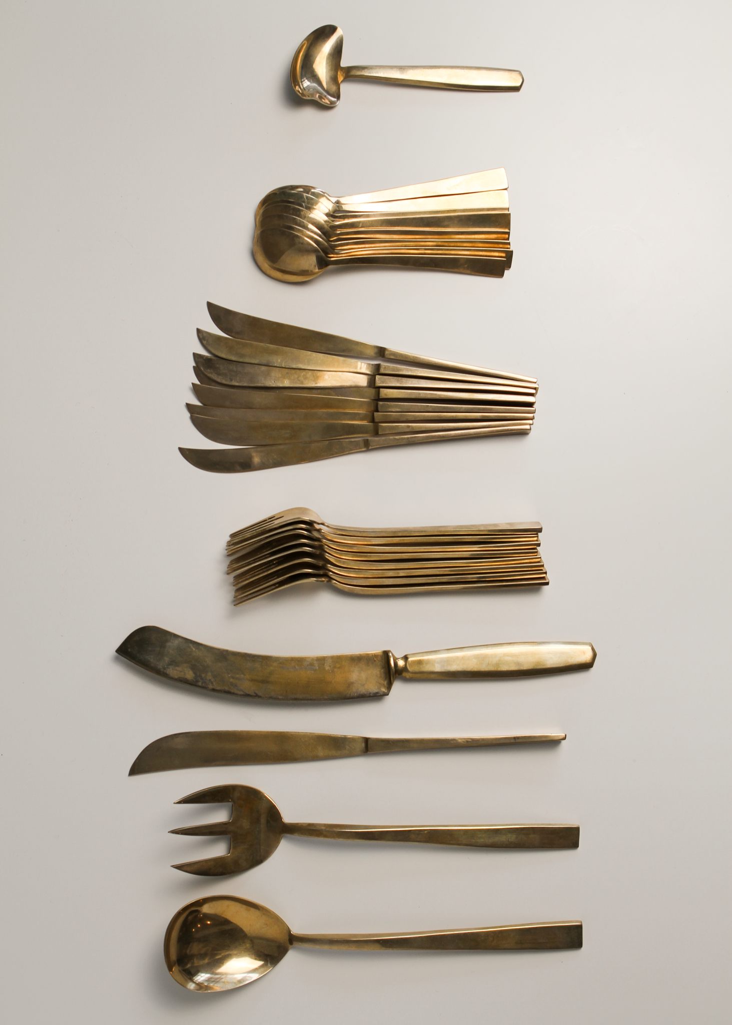 (29 piece) Brass Flatware set