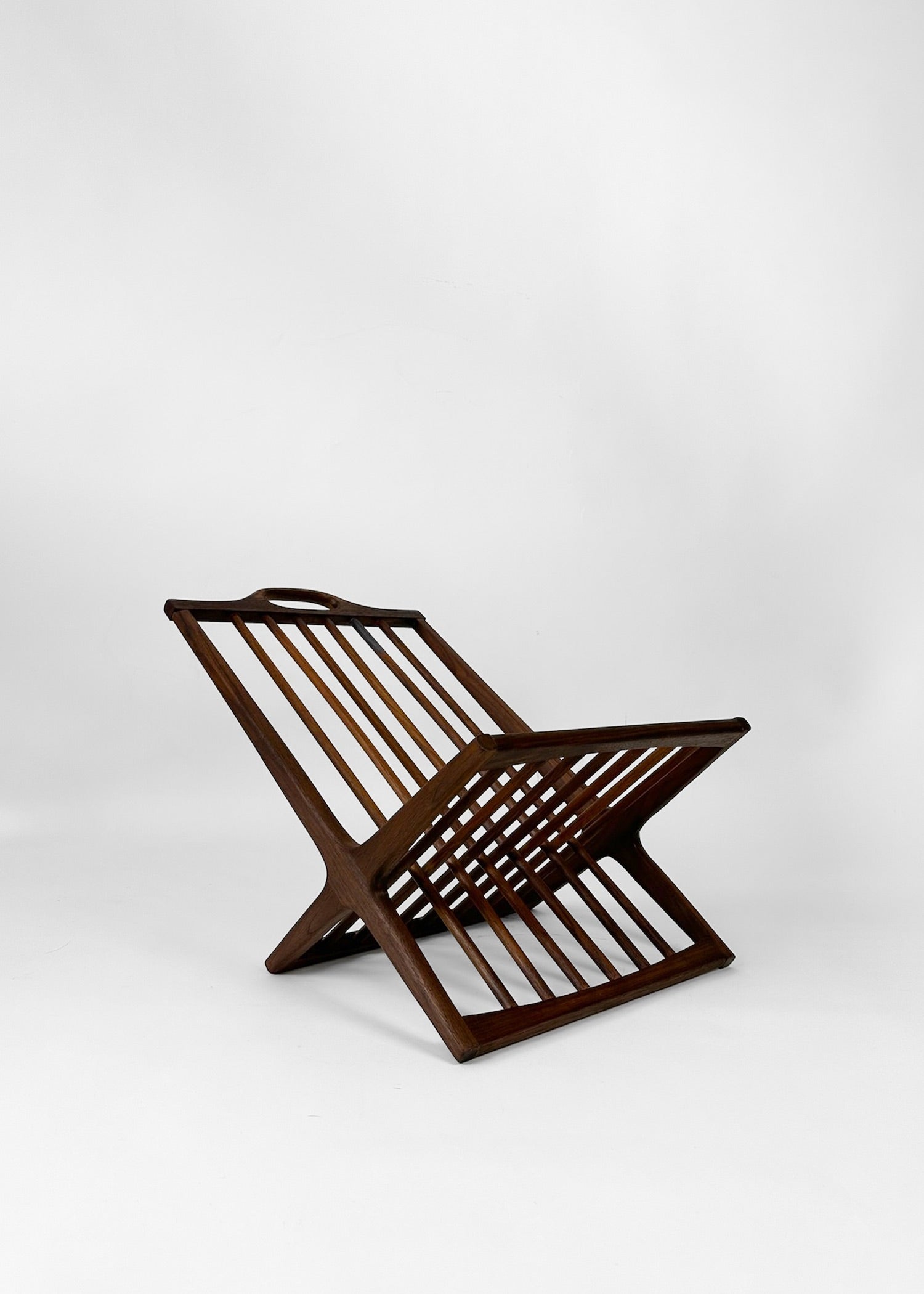 Walnut Magazine Rack (X)-  Arthur Umanoff for Washington Woodcraft
